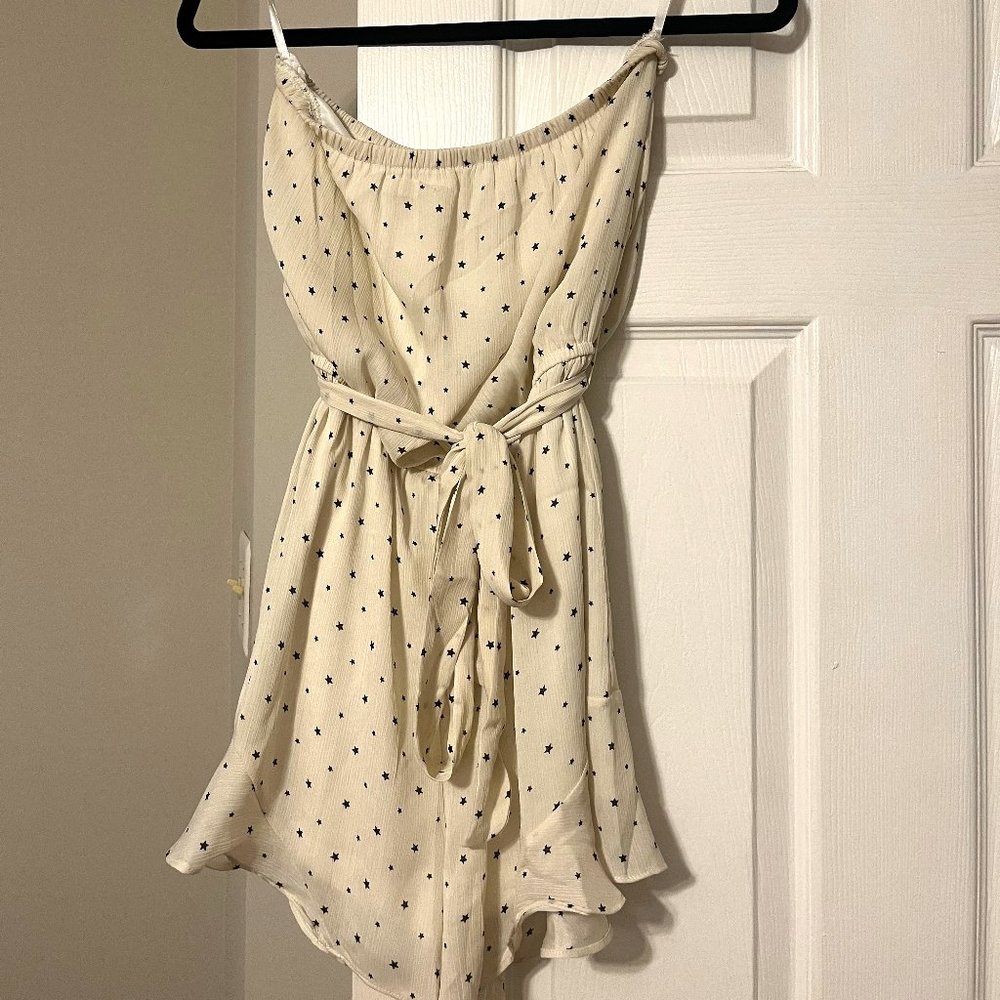 White and Black Star Romper